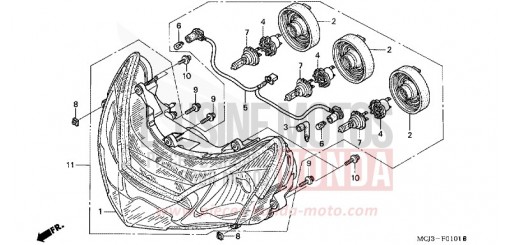 PROJECTEUR (CBR900RR2,3) CBR900RR2 de 2002